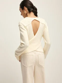 Plain Cutout Cozy Knit Top