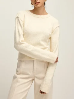Plain Cutout Cozy Knit Top