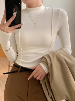 Plain Jersey Piping Blouse