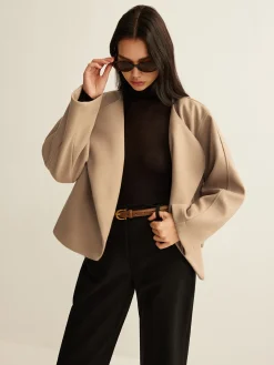 Plain Lapel Shift Jacket