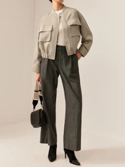 Plain Long Sleeve Cargo Jacket