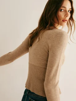 Plain Paneled Button Corset Cardigan