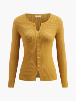 Plain Pearl Split Cardigan