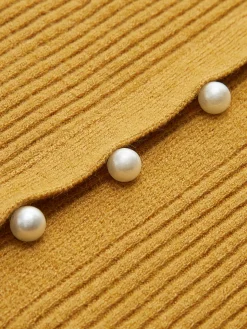 Plain Pearl Split Cardigan