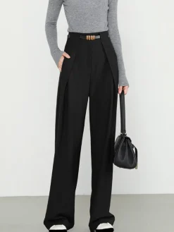 Plain Pockets Straight Pants