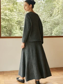 Plain Sequins Shift Sweater Co-ords
