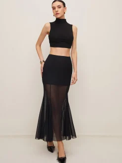 Plain Sheer Elegant Skirt
