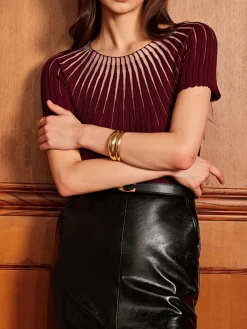 Plain Short Sleeve Knit Top