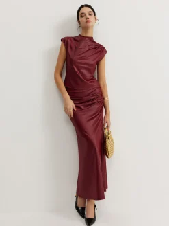 Plain Sleeveless Ruched Skirt Set