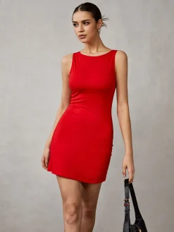 Plain Sleeveless Short Dress