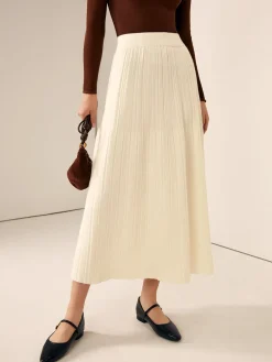 Plain Sweater Midi Skirt