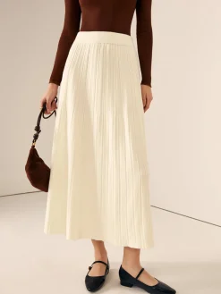 Plain Sweater Midi Skirt