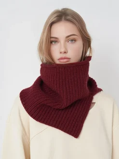 Plain Turtleneck Split Windproof Scarf