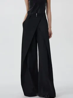 Plain Zipper Design Pants