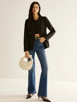 Pleated Button Slim Blazer Without Belt