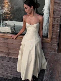 Pleated Cami Long Dress