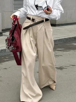 Pleated Draped Baggy Pants Without Belt