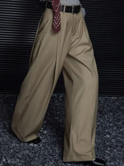 Pleated Draped Pants Without Belt