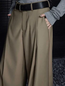 Pleated Draped Pants Without Belt