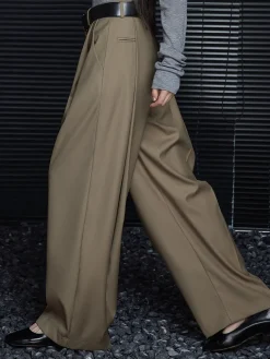 Pleated Draped Pants Without Belt