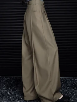 Pleated Draped Pants Without Belt