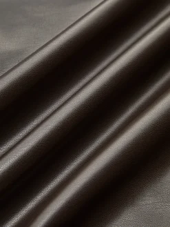 Pleated Faux Leather Midi Skirt