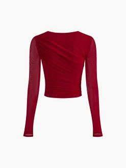 Pleated Jersey Blouse