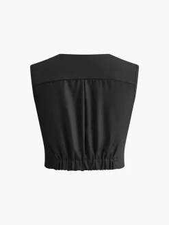 Pleated Knotted Tank Top
