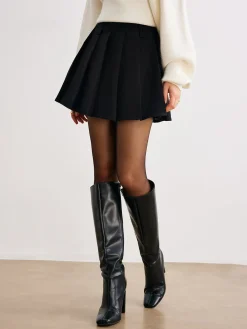 Pleated Mini Skirt Without Belt