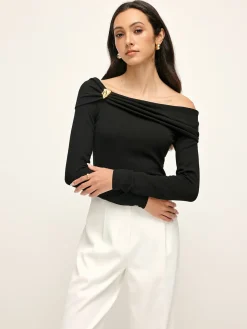 Pleated Off Shoulder Blouse