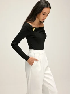 Pleated Off Shoulder Blouse