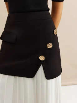 Pleated Panel Midi Skirt