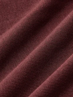 Pleated Patchwork Knit Long Sleeve Midi Dress