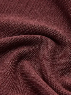 Pleated Patchwork Knit Long Sleeve Midi Dress