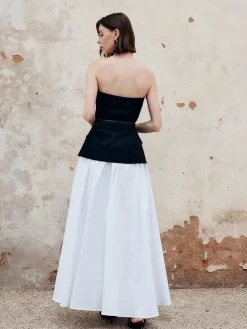 Pleated Plain Maxi Skirt