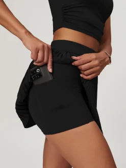 Pleated Pocket Active Skirt