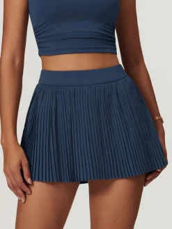 Pleated Pocket Active Skirt