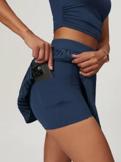 Pleated Pocket Active Skirt
