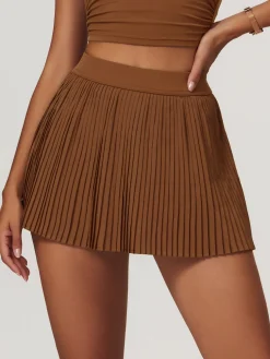 Pleated Pocket Active Skirt