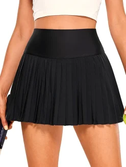 Pleated Pocket Lined Active Skirt