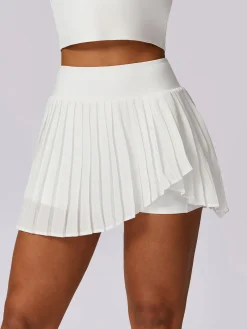 Pleated Pockets Active Skirt
