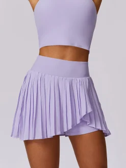 Pleated Pockets Active Skirt