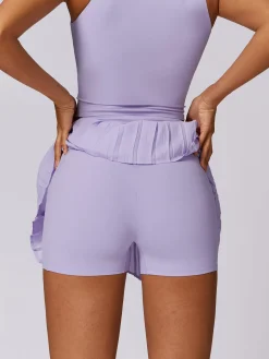 Pleated Pockets Active Skirt