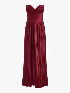 Pleated Slim Tube Long Dress