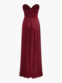 Pleated Slim Tube Long Dress