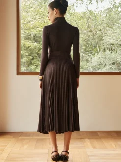 Pleated Suede Skirt