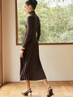 Pleated Suede Skirt