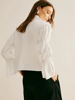 Pleated Tie Front Polo Shirt