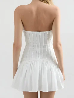 Pleated Tube Short Dress