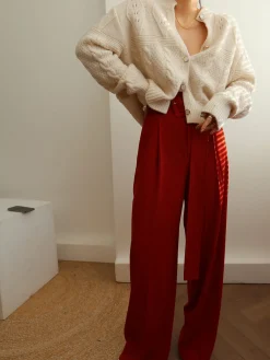 Pleated Wide Belted Pants